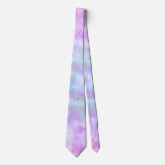 Pastel Rainbow Tie-Dye Watercolor Painting ネクタイ (正面)