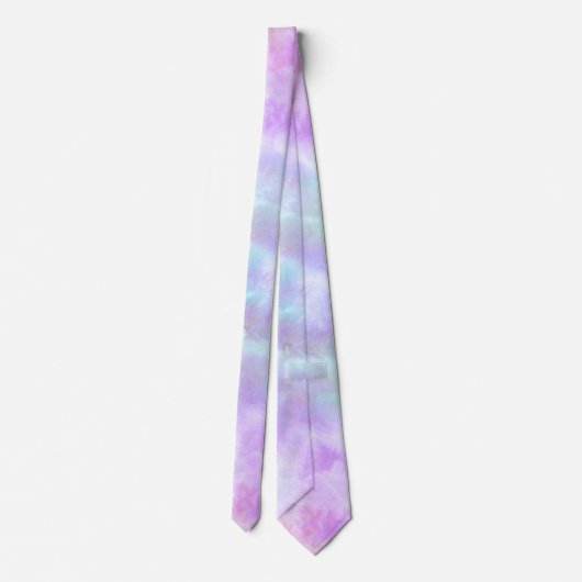Pastel Rainbow Tie-Dye Watercolor Painting ネクタイ (裏面)