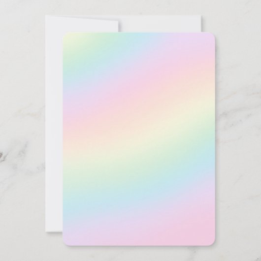 Pastel Rainbow Unicorn Magical Birthday 招待状 (裏面)
