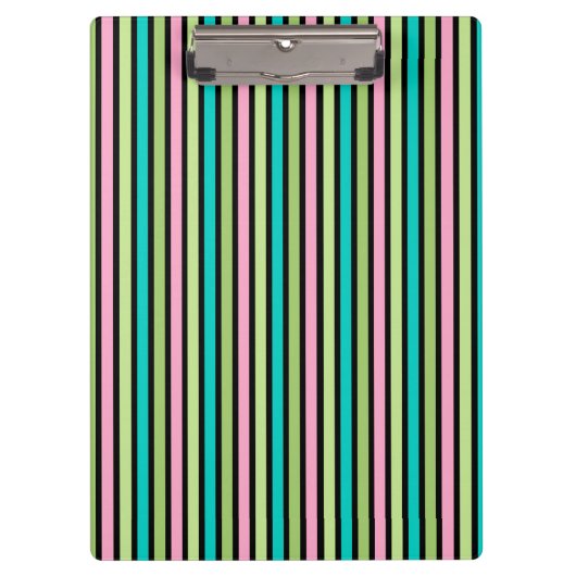 Pastel Rainbow Vertical Lines Geometric Pink Green クリップボード (正面)