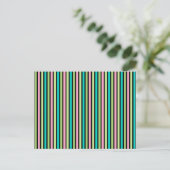 Pastel Rainbow Vertical Lines Geometric Pink Green ポストカード (スタンド正面)