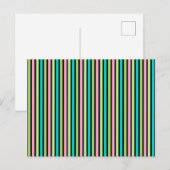 Pastel Rainbow Vertical Lines Geometric Pink Green ポストカード (正面/裏面)