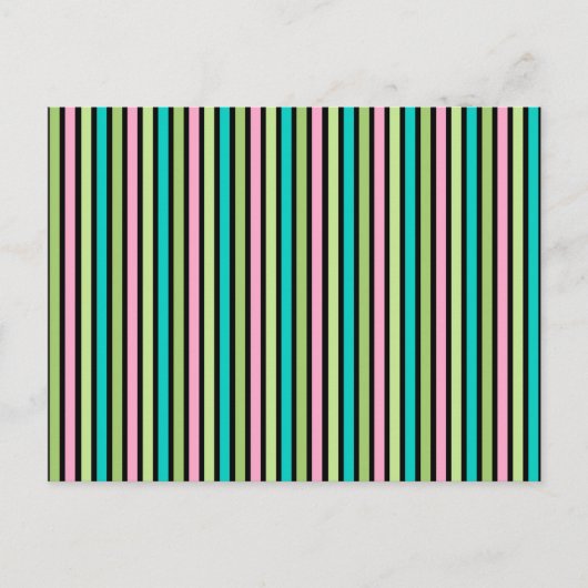 Pastel Rainbow Vertical Lines Geometric Pink Green ポストカード (正面)