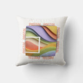 Pastel Rainbow Waves Art Throw Pillow クッション (裏面)