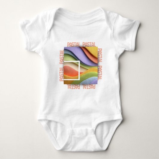 Pastel Rainbow Waves Baby Bodysuit or T-Shirt ベビーボディスーツ (正面)