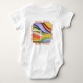 Pastel Rainbow Waves Baby Bodysuit or T-Shirt ベビーボディスーツ (裏面)