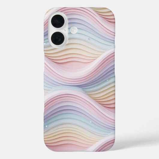 Pastel Rainbow Wavy Abstract Phone Case Case-Mate iPhoneケース (裏面)