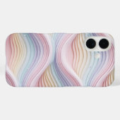 Pastel Rainbow Wavy Abstract Phone Case Case-Mate iPhoneケース (裏面 (横))