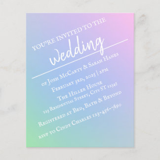 Pastel Rainbow Wedding Invitation Flyer チラシ