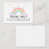 Pastel Rainbow with Smiling Clouds Thank You ノートカード (正面/裏面)