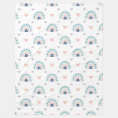 Pastel Rainbows Blanket Elegant Boho Gift for Kids フリースブランケット (正面)
