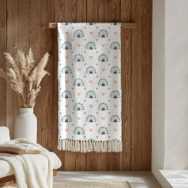 Pastel Rainbows Blanket Elegant Boho Gift for Kids フリースブランケット