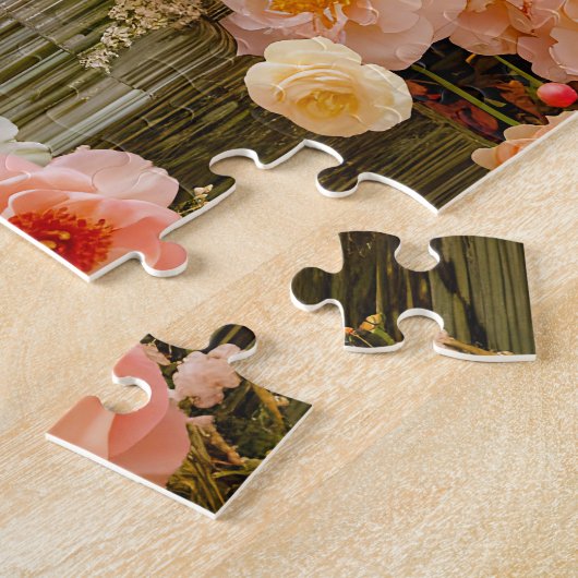 Pastel Ranunculus, Freesia and Dahlia Bouquets ジグソーパズル (側面)