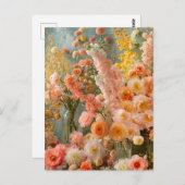 Pastel Ranunculus, Freesia and Dahlia Bouquets ポストカード (正面/裏面)