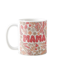 Pastel Red and Peach Floral Pattern Mama