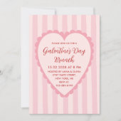 Pastel Red Pink Hand Drawn Galentine's Day Brunch 招待状 (正面)