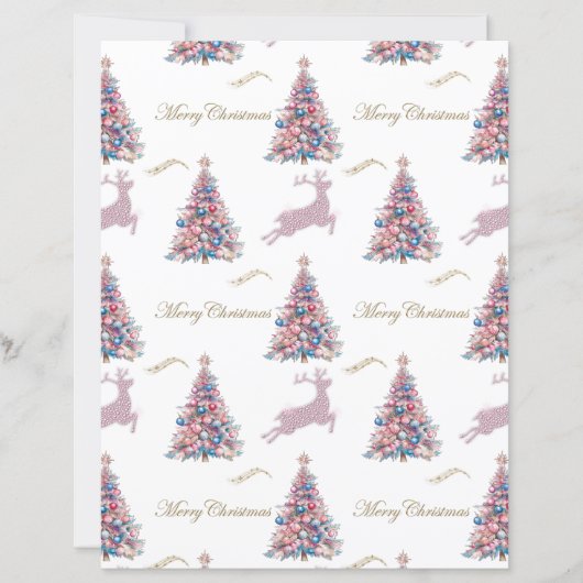 Pastel Reindeer Christmas Scrapbook Paper (正面)