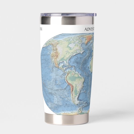 Pastel Relief World Map – Personalized 保温保冷タンブラー (左面)