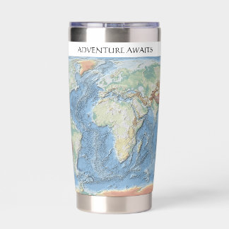 Pastel Relief World Map – Personalized 保温保冷タンブラー