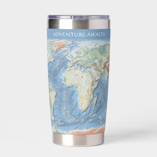 Pastel Relief World Map – Personalized 保温保冷タンブラー (背面)