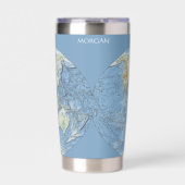 Pastel Relief World Map – Personalized 保温保冷タンブラー (正面)