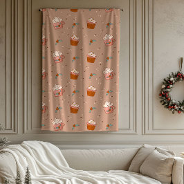 Pastel Retro Blanket Groovy Christmas Home Touch フリースブランケット