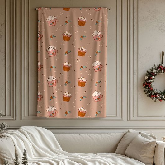 Pastel Retro Blanket Groovy Christmas Home Touch フリースブランケット