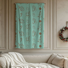 Pastel Retro Blanket Groovy Christmas Home Touch フリースブランケット