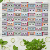 Pastel Retro Cassette Tapes Pattern キッチンタオル (折り畳み)