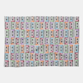 Pastel Retro Cassette Tapes Pattern キッチンタオル (横)