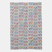Pastel Retro Cassette Tapes Pattern キッチンタオル (縦)