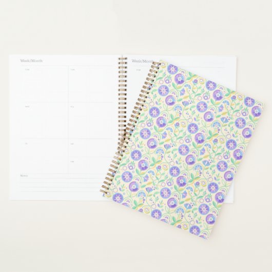 Pastel Retro Floral Botanical プランナー手帳 (ディスプレー)