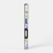 Pastel Retro Floral Pattern Lavender Mint iPhone 16ケース (右側面)