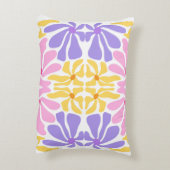 Pastel Retro Floral - Vibrant Kaleidoscope Pattern アクセントクッション (裏面(縦))