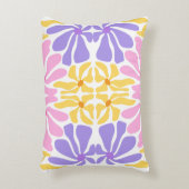 Pastel Retro Floral - Vibrant Kaleidoscope Pattern アクセントクッション (正面(垂直))