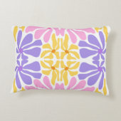 Pastel Retro Floral - Vibrant Kaleidoscope Pattern アクセントクッション (裏面)