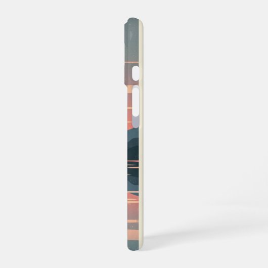 Pastel Retro Lake iPhone 16ケース (左側面)