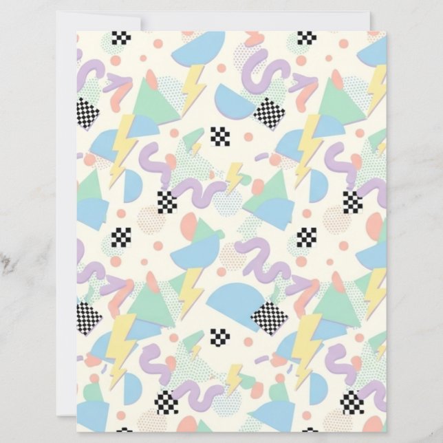 Pastel Retro Memphis Pattern Swirls (正面)