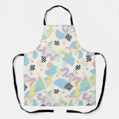 Pastel Retro Memphis Pattern Swirls エプロン (正面)
