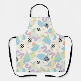 Pastel Retro Memphis Pattern Swirls エプロン