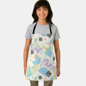 Pastel Retro Memphis Pattern Swirls エプロン (インサイチュ)