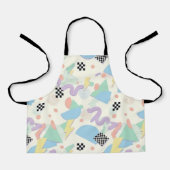 Pastel Retro Memphis Pattern Swirls エプロン (正面)