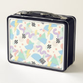 Pastel Retro Memphis Pattern Swirls メタルランチボックス (裏面)
