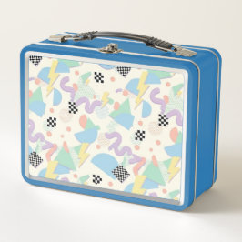 Pastel Retro Memphis Pattern Swirls メタルランチボックス