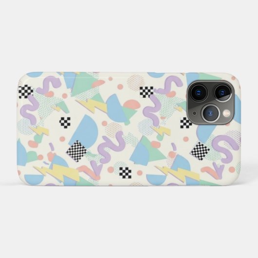 Pastel Retro Memphis Pattern Swirls Case-Mate iPhoneケース (裏面(横))