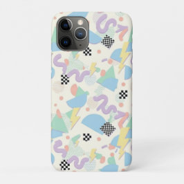 Pastel Retro Memphis Pattern Swirls iPhone 11 Proケース