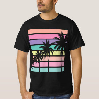 Pastel Retro Palm Tree, Palm Tree Beach  Tシャツ