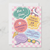 Pastel Retro Roller Skating Party Invitation (正面)