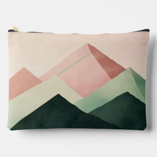 Pastel Ridge – Geometric Mountain Landscape #1 アクセサリーポーチ