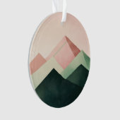 Pastel Ridge – Geometric Mountain Landscape #1 オーナメント (正面)